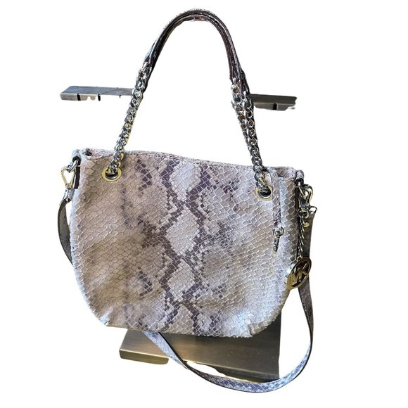 Michael Kors Faux Snakeskin Purse with Crossbody Strap - Picture 1 of 10